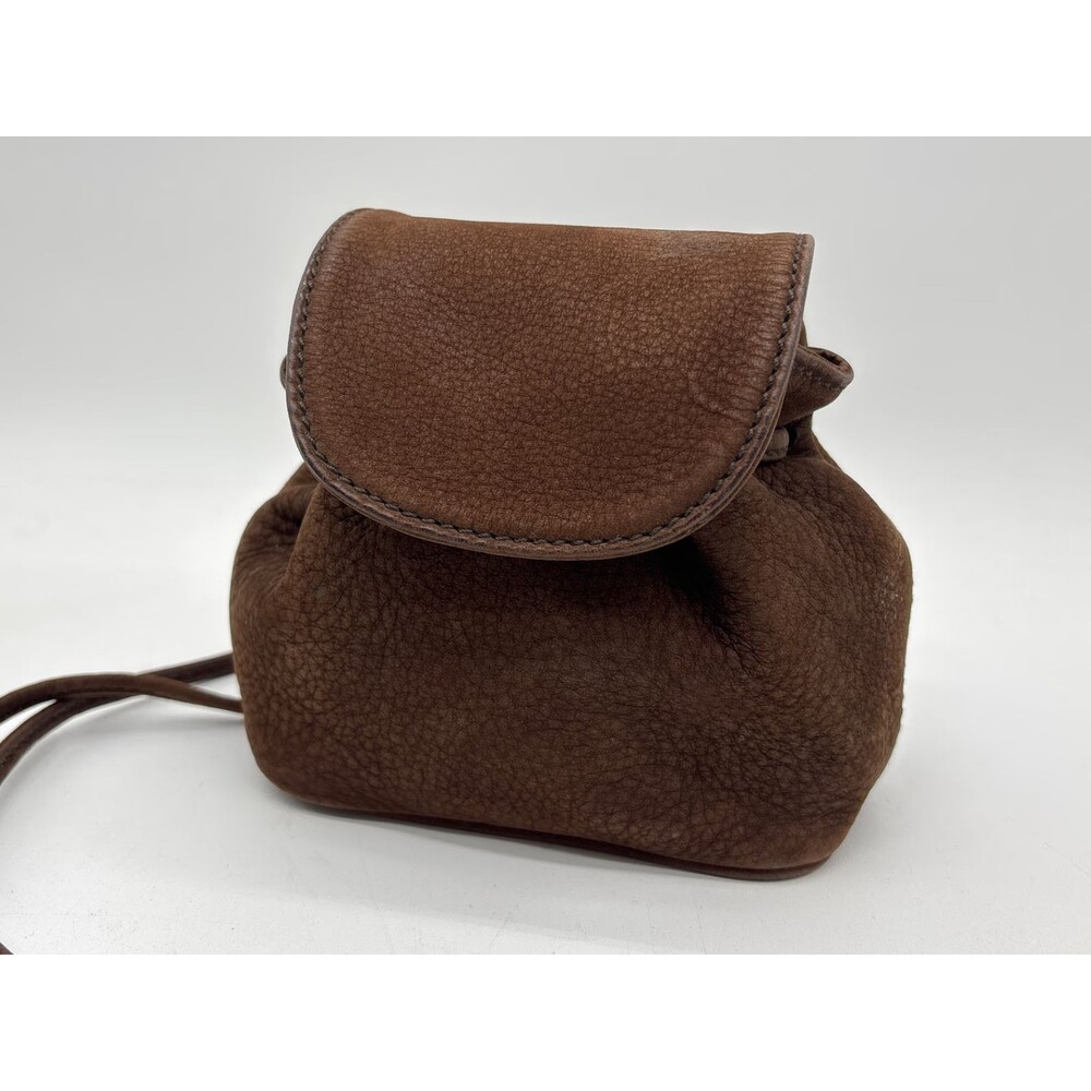 Vintage Coach Nubuck Leather Mini Flap Bag J4B-4940 Tan Brass Crossbody 90s